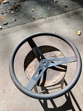 Vintage 3 Spoke Black Steering Wheel 17 In. 3 Bolt