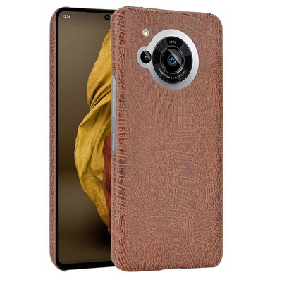 For Sharp Aquos R7 Alligator Coco Leather Fabric coated hard case cover