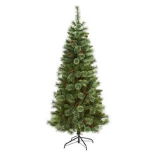 6-ft White Mountain Pine Artificial Christmas Tree with 477 Bendable Branches