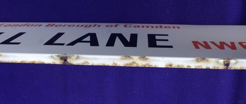 MILL LANE NW6 LONDON BOROUGH OF CAMDEN ENAMEL PORCELAIN STREET SIGN - Picture 3 of 4