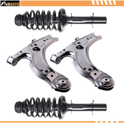 Front Left Right Complete Struts Lower Control Arm For Volkswagen Golf 2003-2006