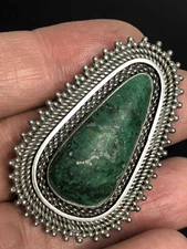 5494 Sterling Silver 925 Israel Eilat stone Pin Broch pendant 15.5 grams