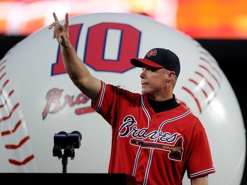 AUTHENTIC MAJESTIC 48 XL ATLANTA BRAVES CHIPPER JONES COOL BASE 6300 USA Jersey - Picture 5 of 8