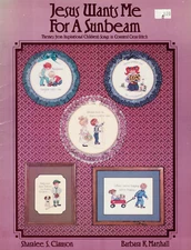 "JESUS WANTS ME FOR A SUNBEAM" Children Religious Cross Stitch Pattern Leaflet