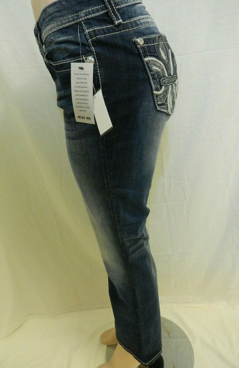 Jeans Miss Me Bootcut Fleur De Lis Taille 25 X Longueur 29 - Neuf Avec étiquettes
