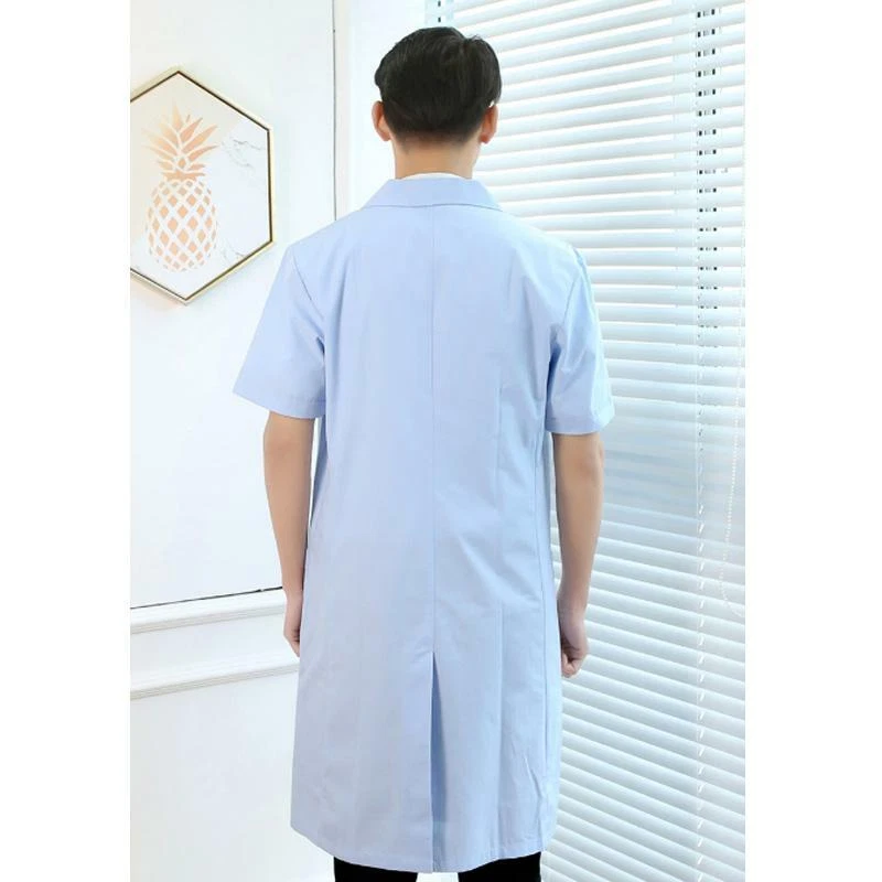 Men Long/Short Sleeve Doctor Nurse Jacket Medical Lab Coat Uniform Work Clothes - Image 3 of 3