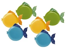 Dinner Plates 6-Piece Ceramic Fish Shape Multicolor Dinnerware Grasslands Road