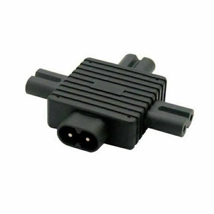 IEC 320 Figure 8 C8 Male to 3X Female C7 Splitter Power Adapter for Power - Image 2 of 4
