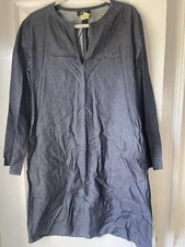 A.P.C. Size 42 Dark Denim Lightweight Long Sleeve Dress