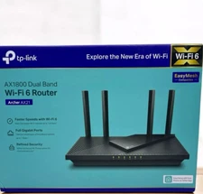 **NEW- TP-Link AX1800 WiFi 6 Router V4 (Archer AX21) Dual Band Wireless