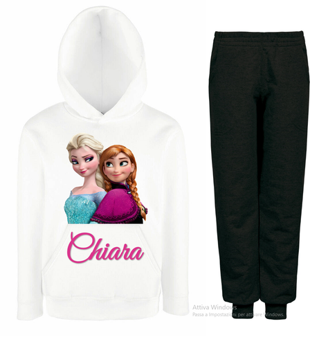 Tuta felpa pesante Frozen Elsa e Anna personalizzata | eBay