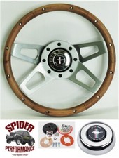 1965-1969 Mustang Wood Steering Wheel Pony 13 12 Walnut 1965-1969 Mustang Wood Steering Wheel Pony 13 12 Walnut