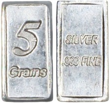PURE SOLID .999 5GN SILVER BAR BULLION PRECIOUS METALS REAL SCRAP JEWELRY COINS