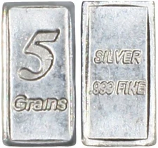 PURE SOLID .999 5GN SILVER BAR BULLION PRECIOUS METALS REAL SCRAP JEWELRY COINS