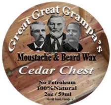 WHITE  Moustache & Beard Wax - CEDAR scent - Mild, Medium or Extreme Hold