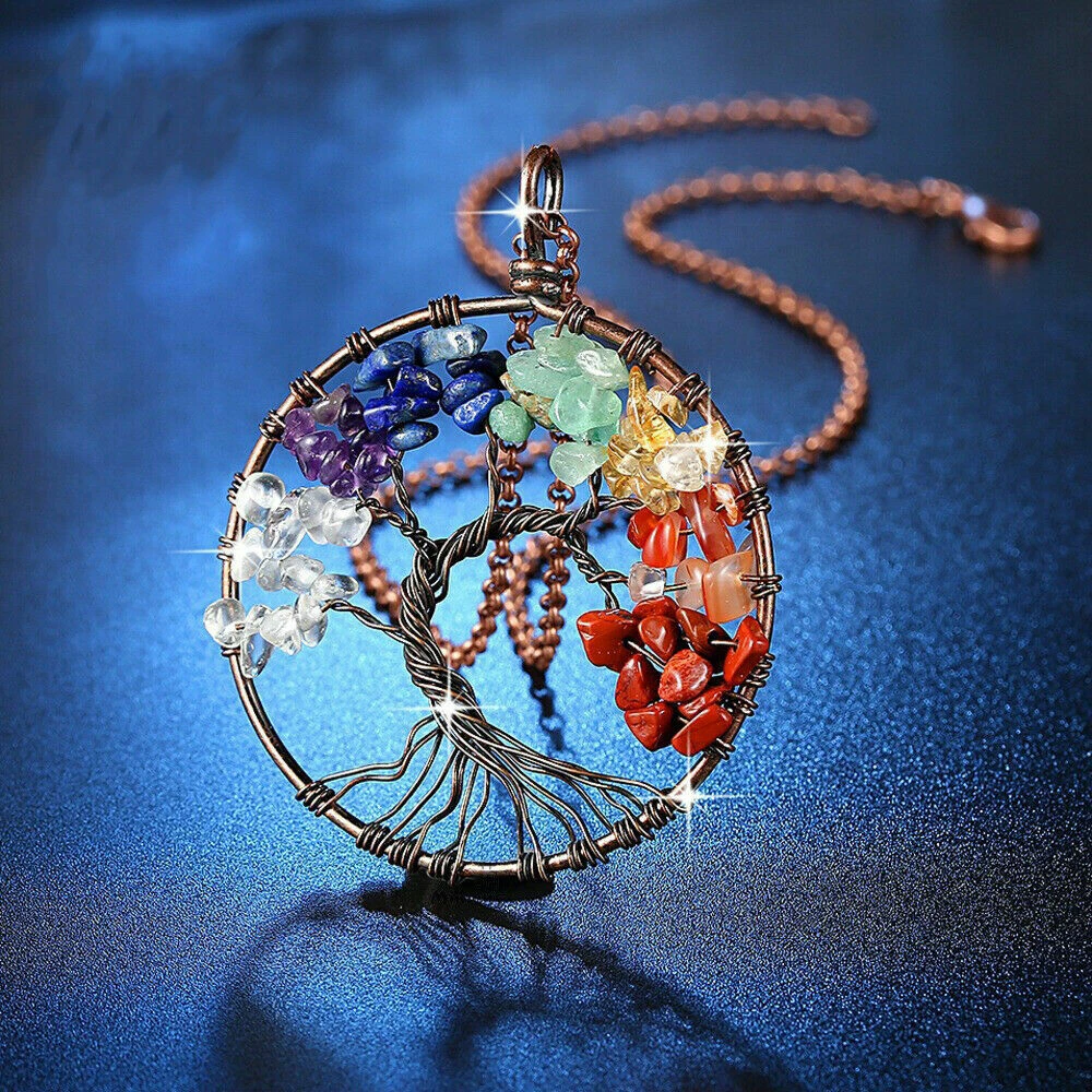 Extra Large Hand-wired Tree of Life Chakra Necklace –  mind-body-spirit-connections