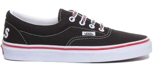 VANS CLASSIC Era Corazón Clásico Cordones Zapatillas Negras Blanco Mujer GB 3-8 - Imagen 2 de 4