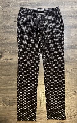 Free People Polka Dot Leggings Women s Small Petite Black White Knit Thick Warm
