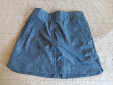 Orvis Women's Skort Shattered Glass Embossed Athletic Navy Blue Pull On Small