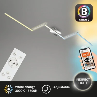 Deckeneuchte Briloner LED 24W 227,2CM Deckenlampe SmartHome Dimmbar CCT Fernbedi - Bild 1 von 4