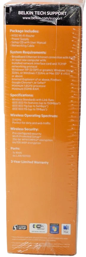 Belkin N150 Wireless Wi-Fi Router 150 Mbps 4-Port  New - Image 2 of 4
