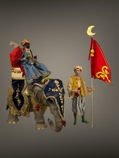 Elefante animale da presepe Napoletano corteo orientali legno 27x37 Cm