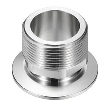 2" Tri Clamps to 1-1/2" NPT Male Threaded Adapter, 2.5" Flange OD