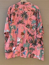 Tommy Bahama 100 Silk Havana Hula Cigar Pink Hawaiian Camp Shirt XXL Men  s
