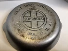 Vtg Griswold # 3 Cast Iron Skillet Nickel Plated Large  Logo 709 No Wobble