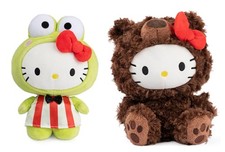 Gund Hello Kitty 10" Plush Bear And 9.5" Hello Kitty Keroppi Plush Bundle of 2