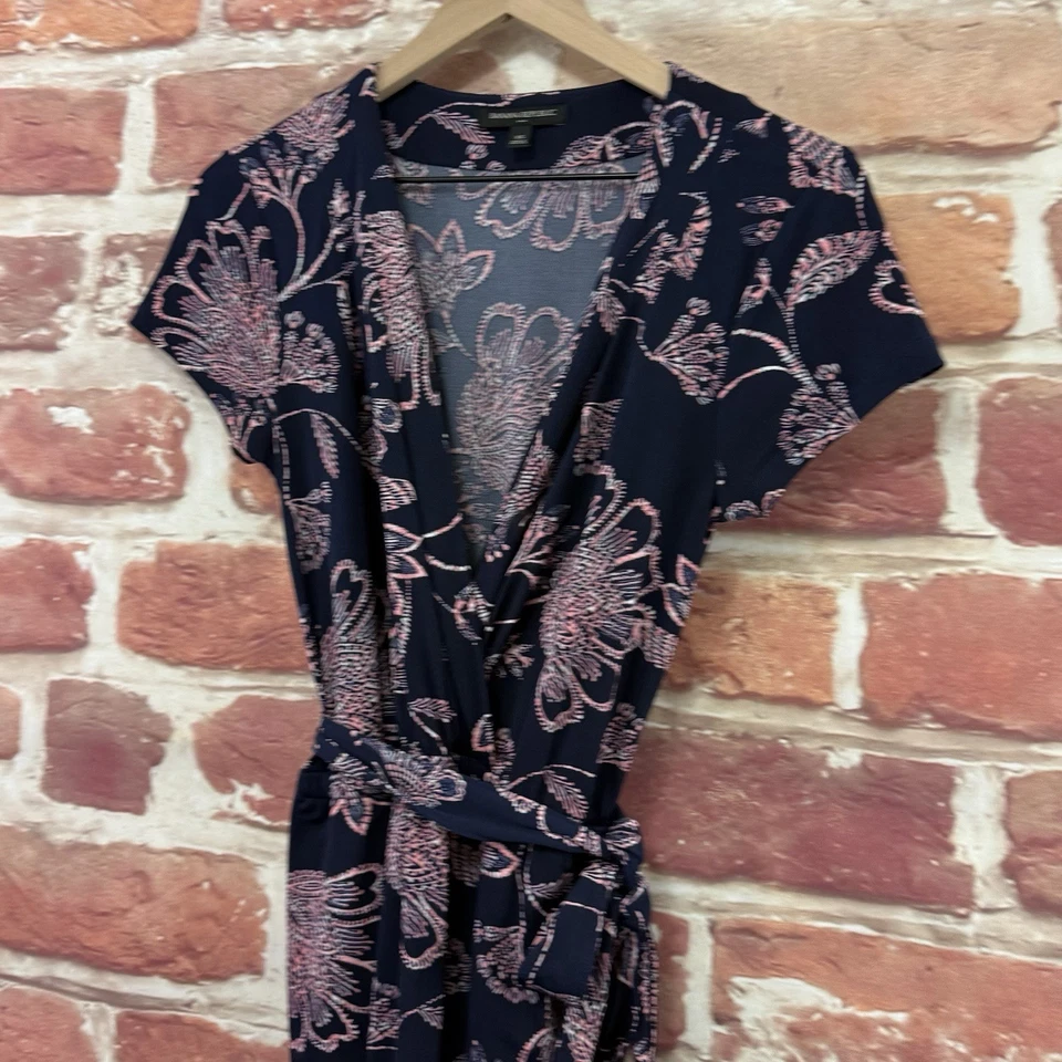 Vestido Banana Republic Mujer Mediano Multicolor Floral Informal Carrera Corbata Cintura Foto 4 de 4