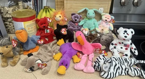 1990's - 2000 Vintage TY Beanie Babies Bear Collection Lot Of 15