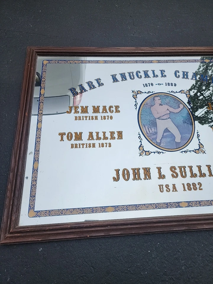 Espejo Vintage Bare Knuckle Champions Enorme Raro Joe Goss Paddy Ryan Jem Mace Etc Foto 2 de 4