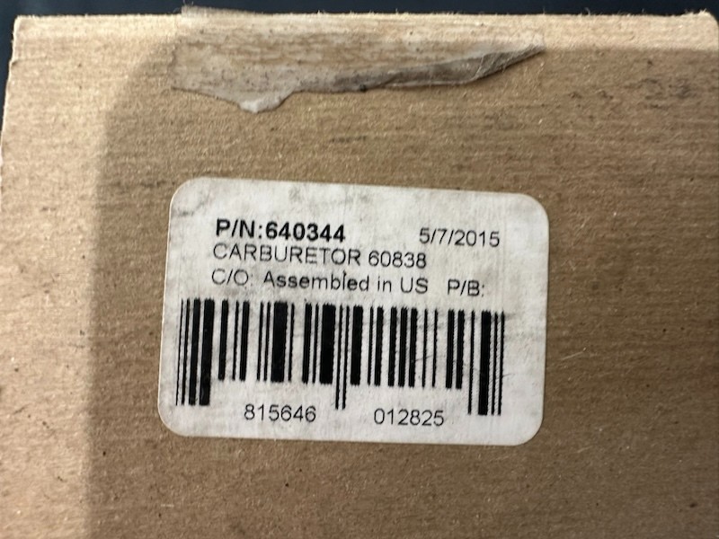 Tecumseh 640344 Carburetor Genuine OEM Service Part - Pre-Mounted ...