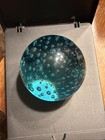 Vintage Bullicante Bubble Dark Blue Circle Art Glass Paperweight — photo 7