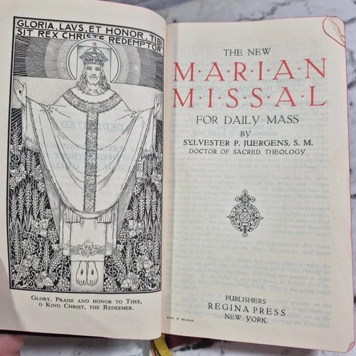 The New Marian Missal For Daily Mass 1952 Vintage Antique
