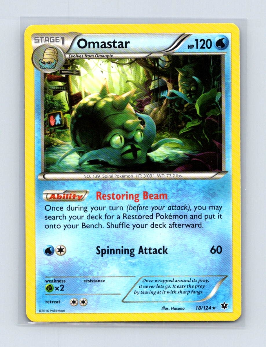 Omastar 18/124 Rare Fates Collide Pokemon Lightly Played