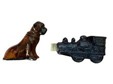2 Vintage Avon Bottles Great Condition Empty Dog And A Train