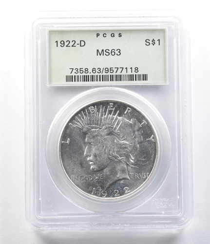 1922-D Peace Silver Dollar MS63 PCGS OGH *0392