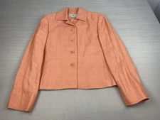 Carlisle 100% Silk Jacket Blazer Lightweight Classic Peach Timeless Size 10