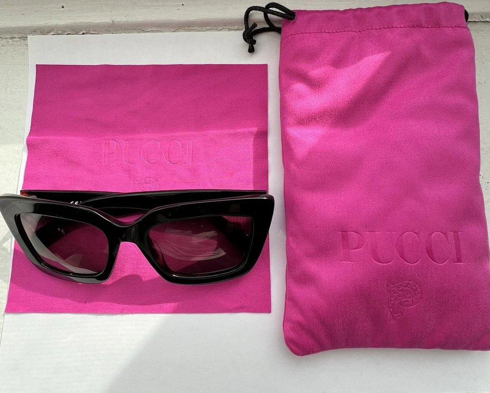 Gafas de sol cuadradas para mujer Emilio PUCCI 54 MM 🕶️ negras y marrones Foto 2 de 4