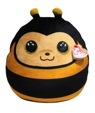 Ty Squish-a-Boo- Zinger the Bumblebee, Medium, Solid Eyes, MWMT