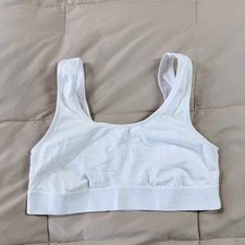 Auden Women's White Unlined Scoop Neck Bralette Size M