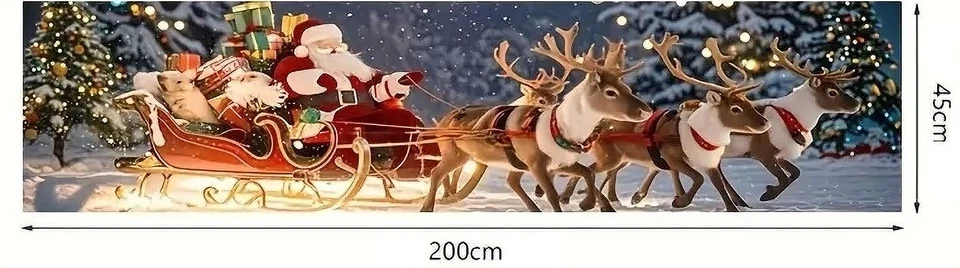XL Banner Weihnachtsmann Rentier Geschenke Santa Claus 200x45cm Weihnachten - Bild 2 von 2
