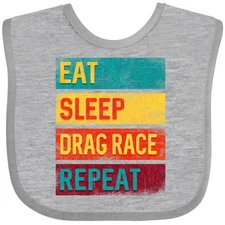 Inktastic Drag Racing Eat Sleep Drag Race Repeat Baby Bib Mechanic Cars Auto
