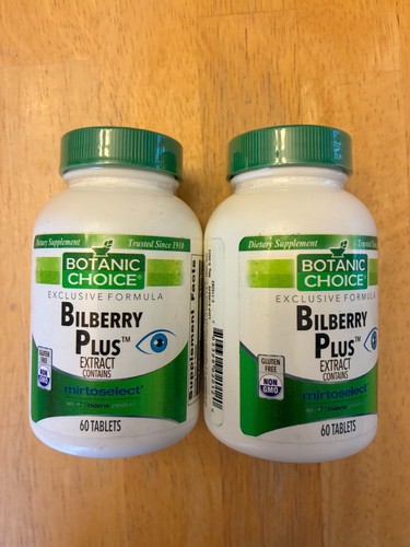 2x LOT Botanic Choice Bilberry Plus™ 120 Tablets Eye Vision Health ...
