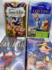 Disney Animated Movies Lot of 4 Masterpiece VHS Tapes 3 New Clamshell Lion King