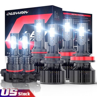 For Chevy Silverado 1500 2007-2015 - 6x 6000K LED Headlight Hi/Lo&Fog Bulbs Kit