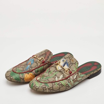Gucci Princetown Size 39 Multicolor GG Supreme Canvas Tian Print