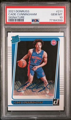 Cade Cunningham 2021 Panini Donruss RC Auto PSA 10 Gem Mint Rookie Card Pistons